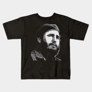 Fidel Castro Black and White Kids T-Shirt